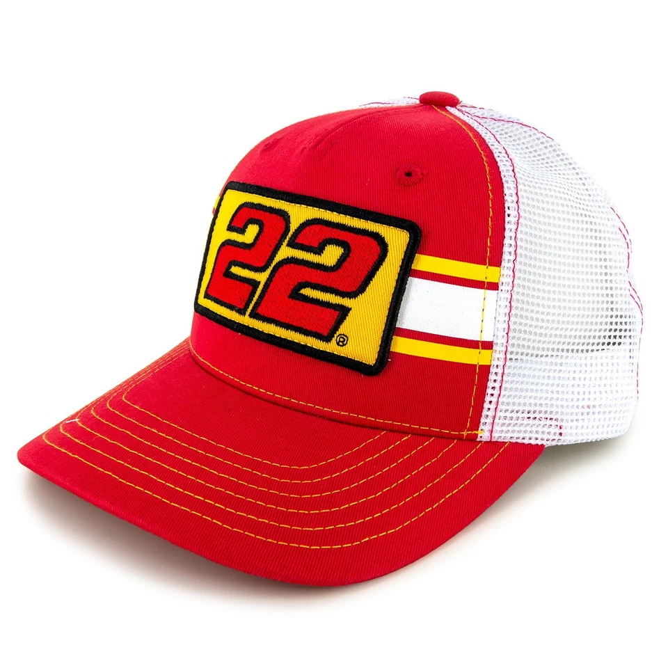 Sombrero de malla Joey Logano 2025 a rayas #22 rojo/blanco Foto 1 de 4