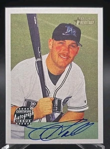 2002 Bowman Heritage Autografo #BHA-TH Toby Hall AUTO Card Devil Rays - Foto 1 di 4