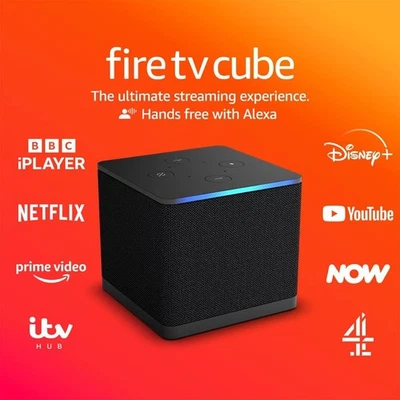 Amazon Fire TV Cube neueste Gen 4K Ultra HD HDR Streaming Player Alexa Wi-Fi 6E - Bild 1 von 4