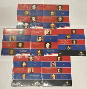 2007 - 2013 United States Mint Presidential $1 Coin Uncirculated 7 Sets P & D - Picture 1 of 2