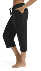 Capri Pants for Women Drawstring Workout Sweatpants Comfy Lounge Elastic Wais... - Picture 1 of 6