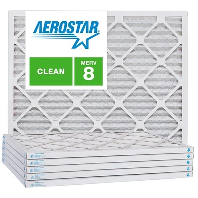 Aerostar 12x18x1 MERV 8, Pleated Air Filter, 12x18x1, Box of 6