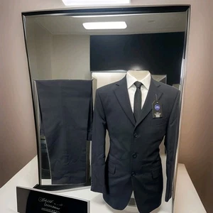 Traje de 2 piezas M&S TAILORING ESSENTIAL mezcla de lana azul marino C40M W34 L29 - Imagen 1 de 19