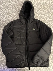 Lacoste Men's Water-Repellent Quilted Puffer Jacket in Black - Picture 1 of 5