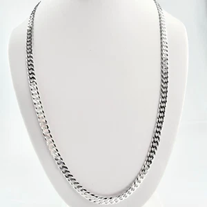 Catenina classica in argento sterling 925 massiccio Italia 5,5 mm 22" altamente lucida - Foto 1 di 3