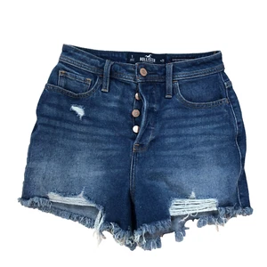 Hollister California Blue Cotton Denim Shorts Jeans Women Size UK W 25 - Picture 1 of 7