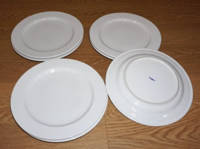 Crate & Barrel 11 1/2" LARGE DINNER PLATES SET OF 7 SRI LANKA - Image 1 of 4