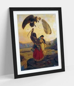 RAJA RAVI VARMA, JATAYU VADHA -FRAMED WALL ART PICTURE PRINT - Picture 1 of 10