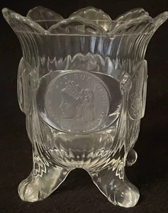 Antike Bundesmünze Punkte Fuß Vase 5 Zoll - Bild 1 von 7