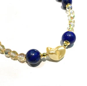 Collana Choker Lapislazzuli Perle Barocche Gold Ematite Argento Sterling - Foto 1 di 4