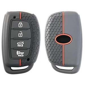 For Hyundai Tucson Santa Fe Sonata 4 Button Silicone Key Fob Cover Case Shell ; - Picture 1 of 9