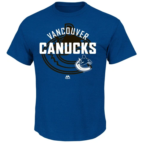 Majestic Men's Athletic NHL Short Sleeve Basic Tee Vancouver Canucks, Stadium Cover