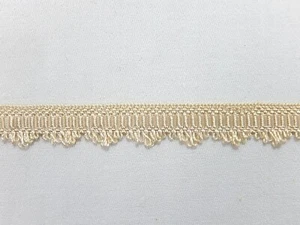 Neue gewebte geflochtene Gimp Borte. Gewellter Rand. Satinfäden. Elfenbein. 3Yds. T-290 - Bild 1 von 7