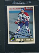 1992 Classic Draft Picks #23 Martin Gendron Signed Auto *D6447