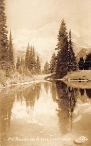 Postal WA: RPPC Mirror Lake, Mt. Foto de Rainier NP, Washington, Ellis - Imagen 1 de 2