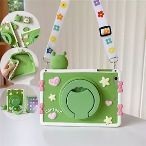For iPad Pro Air 5 6 Mini 7 8 9 10th Gen Cute Kids Rubber Case Cover With Strap - Picture 1 of 17
