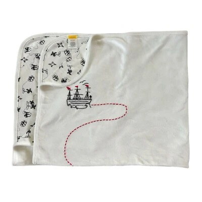 Manta de recepción vintage Gymboree Pirate Island difícil de encontrar manchas suaves Foto 1 de 4