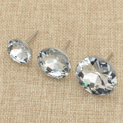 20x Diamond Pattern Crystal Studs Upholstery Nails Button Tacks Pins Wall Button - Image 1 of 4