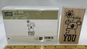 Stampin Up! Thinking of You Kind Koala Wood Mounted Rubber Stamp 134360 Set of 1 - Picture 1 of 11