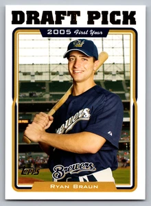2005 TOPPS UPDATE #UH313 RYAN BRAUN BREWERS ROOKIE - Picture 1 of 3