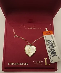 Mia Sarine Sterling Silver -Letter "L" on faux opal - 16 + 2" Necklace - Picture 1 of 3