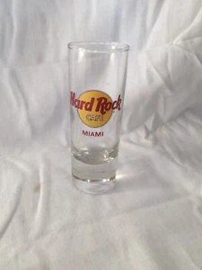 Hard Rock Cafe Miami 4" Tall Tequila Shot Glass Clear Lot# 704 - Picture 1 of 2