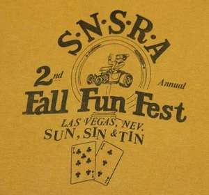 M * vtg 70s 1973 SNSRA Sun Sin Tin Las Vegas street rod t shirt * 51.132 - Picture 1 of 8