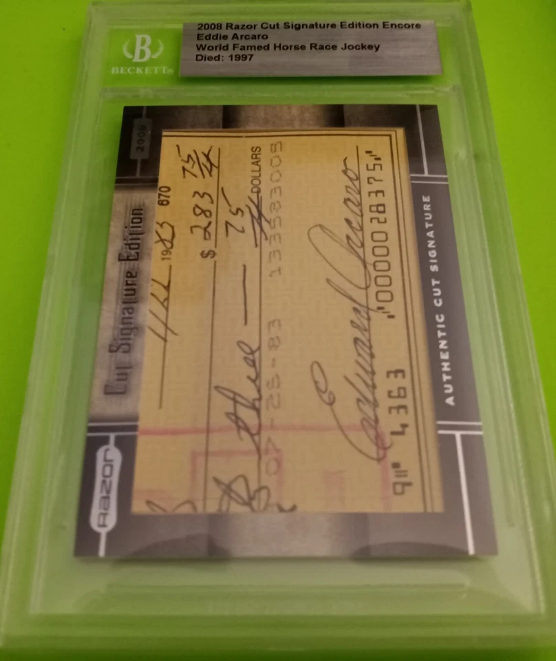 Eddie Arcaro Horse Race Jockey Signed 2008 Razor Cut Signature Edition AUTO BGS - Image 1 of 2