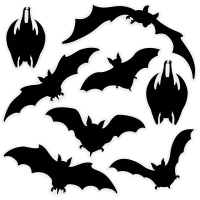 BEISTLE Bat Silhouette Window Clings 12" x 17" Sheet Halloween Supplies Decorations