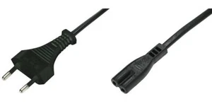 2-Pin Euro Enchufe A IEC C7 Cable para Conexión, 2m, Negro - EL103F - Imagen 1 de 1