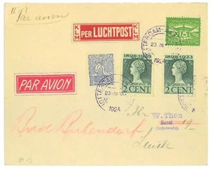 P3703 - AIRMAIL , NETHERLANDS , FLOWN COVER (1ST FLIGHT?) KLM, - Picture 1 of 2
