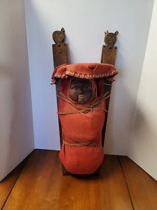 Native American Lg Wooden Carved Papoose Six Flags Over Texas Attraction Prop - Picture 1 of 9