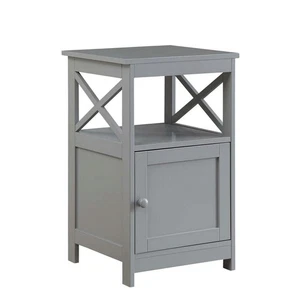 Convenience Concepts Oxford 16 in. Gray Standard Height Square Wood Top End with - Picture 1 of 6