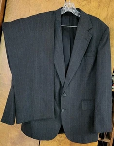 Traje Haggar Imperial 2 piezas para hombre Blazer 44R Pantalones 32X28,5 entrepierna mezcla de lana gris  - Imagen 1 de 9