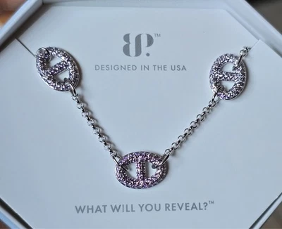 Bomb Party Necklace "Daylight Romance" NK85906 Purple Topaz /Rhodium Necklace - Image 1 of 3