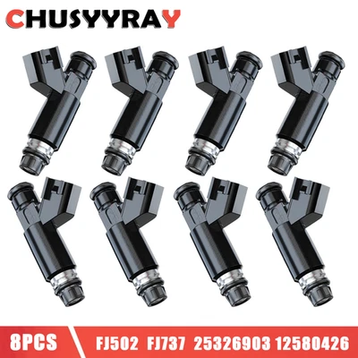 Inyector de combustible FJ502 8 piezas para GMC Yukon 5,3 L V8 2002 2003 2004 2005 2006 12580426 Foto 1 de 4