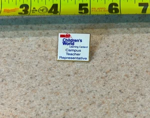 CHILDRENS WORLD LEARNING CENTER -- Vintage Pinback -- 1" x 0.75" - Picture 1 of 2
