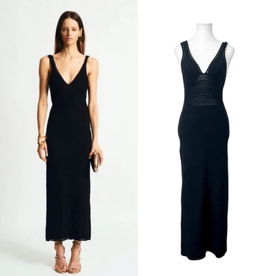 Torn by Ronny Kobo Black Madi Knit Open Back Bodycon Bohemian Beach Dress Sz S - Image 1 of 4