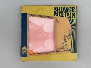 Vintage Superior Shower Curtain Coral Fantastic PINK Butterfly NEW in box - Picture 1 of 10