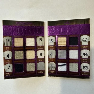 Libro de historia de hojas 2025 Yankees reliquia de 12 vías Babe Ruth Aaron Judge Mantle Jeter/8 Foto 1 de 4
