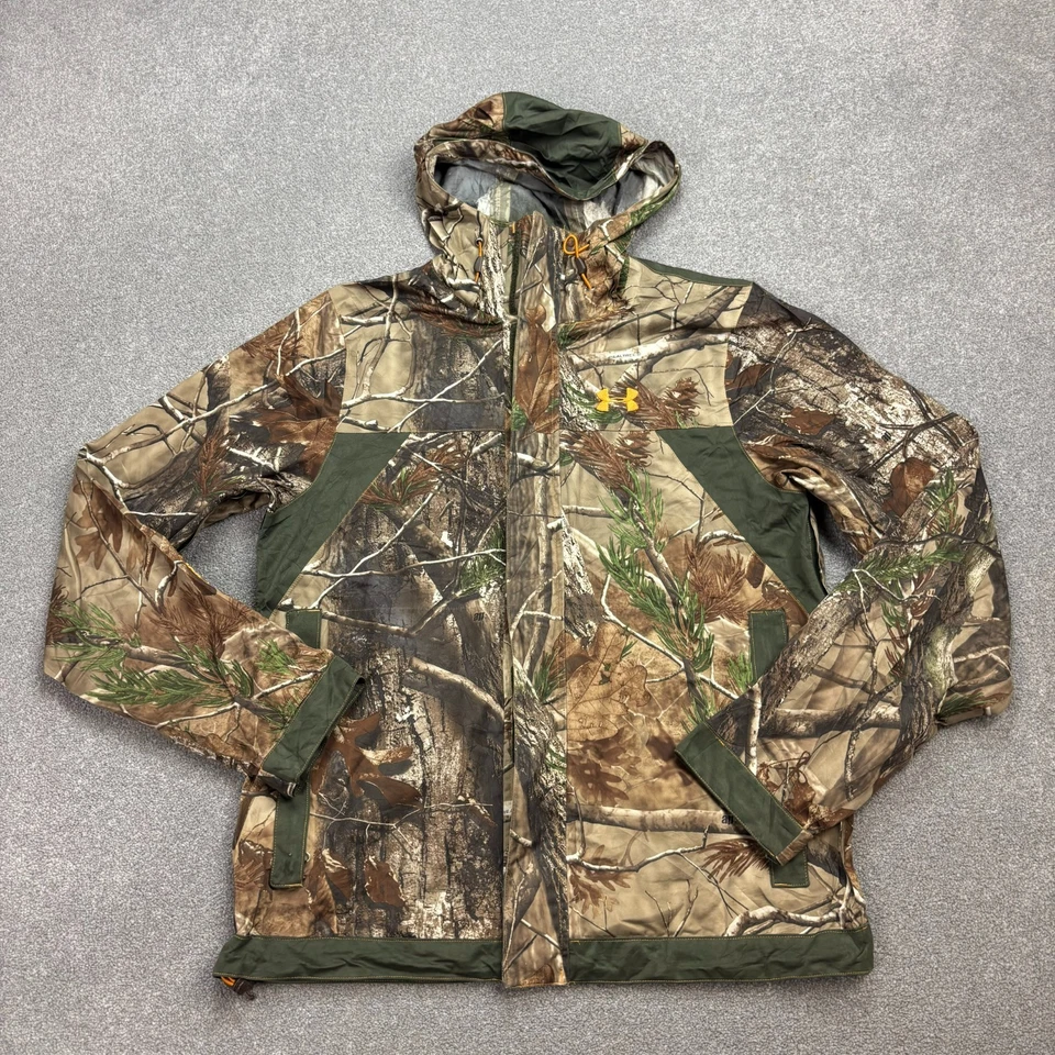 Chaqueta Under Armour Adulto Mediana Marrón Ropa de Trabajo RealTree Camuflaje Caza Capucha Hombres* Foto 1 de 4