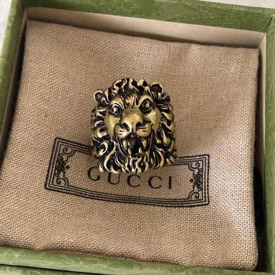 NOVO EM FOLHA Anel Clássico Gucci Cabeça de Leão Bronze Tamanho 25 - Imagem 1 de 4