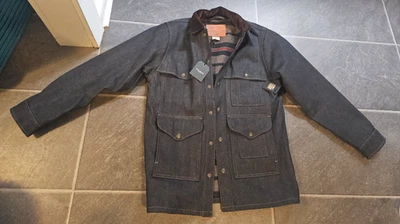 NWT FILSON MEN'S LINED DENIM CRUISER JACKET COAT SZ XS MADE IN USA - Image 1 of 3
