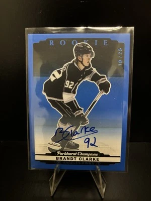 2022-23 PARKHURST CHAMPIONS RC ROOKIE BLUE AUTO PARALLEL BRANDT CLARKE /25 KINGS - Image 1 of 2