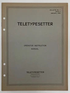 Teletypsetter 1938 manual de instrucciones del operador 10 páginas. - Imagen 1 de 4