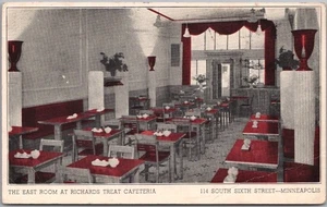 1937 Minneapolis, Minnesota Postkarte "The East Room at RICHARDS TREAT CAFETERIA" - Bild 1 von 2