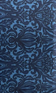 Shades of Blue Damask Print Quilting 100% Cotton Fabric BT Half Y #10 - Picture 1 of 4