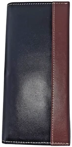 Premium Cow Grain Leather Handmade Unisex Long Coat Wallet, Color: Black,  CW422 - Picture 1 of 17