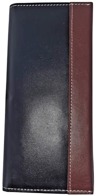 Premium Cow Grain Leather Handmade Unisex Long Coat Wallet, Color: Black,  CW422 - Image 1 of 4