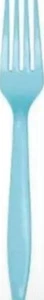 Pastel Blue Heavy Duty Plastic Forks 24 Per Pack Blue Party Supplies Decorations - Picture 1 of 1